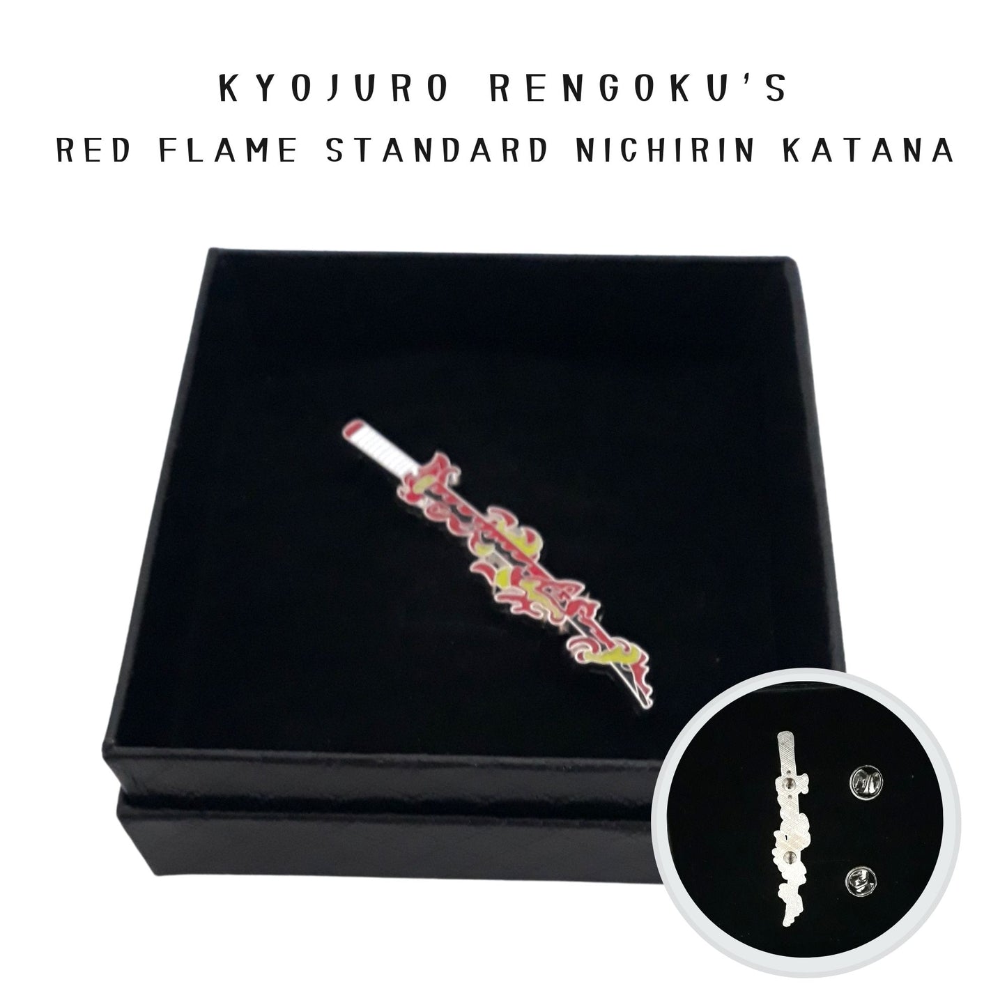 FANCYMYPIN - Kyojuro Rengoku Red Flame Standard Nichirin Katana Swords Brooch Lapel Pin