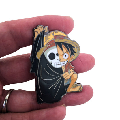 Larger Cartoon Character Luffy Brooch Backpack Enamel Pin