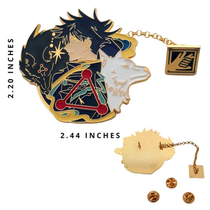 FANCYMYPIN - The Sorcerer Jujutsu Megumi Badge pin with chain