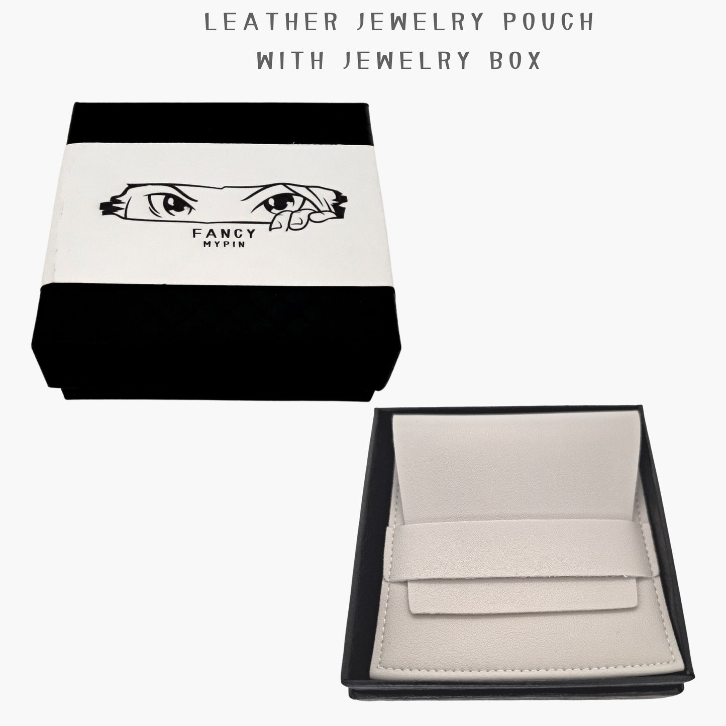 Fancymypin-leather jewelry pouch with jewelry box