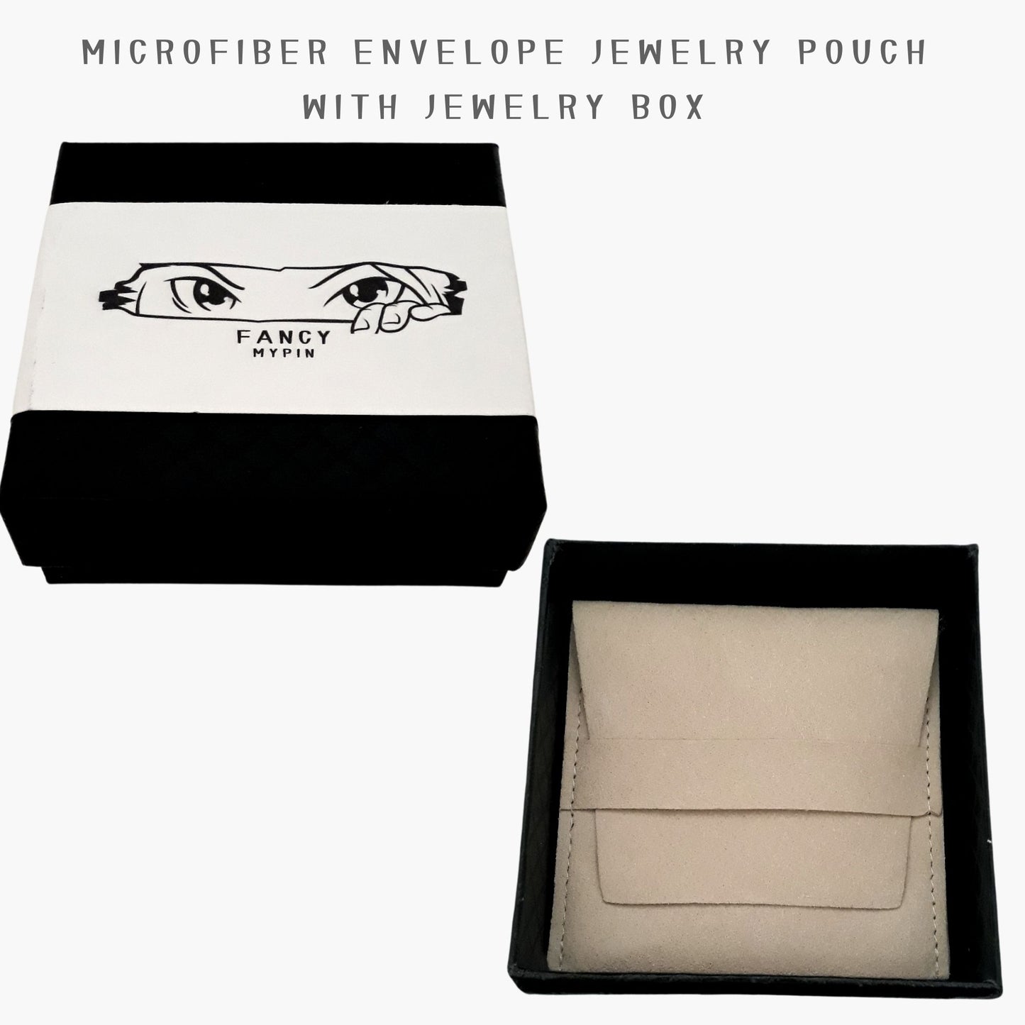 FANCYMYPIN -Microfiber envelope jewelry pouch with jewelry box