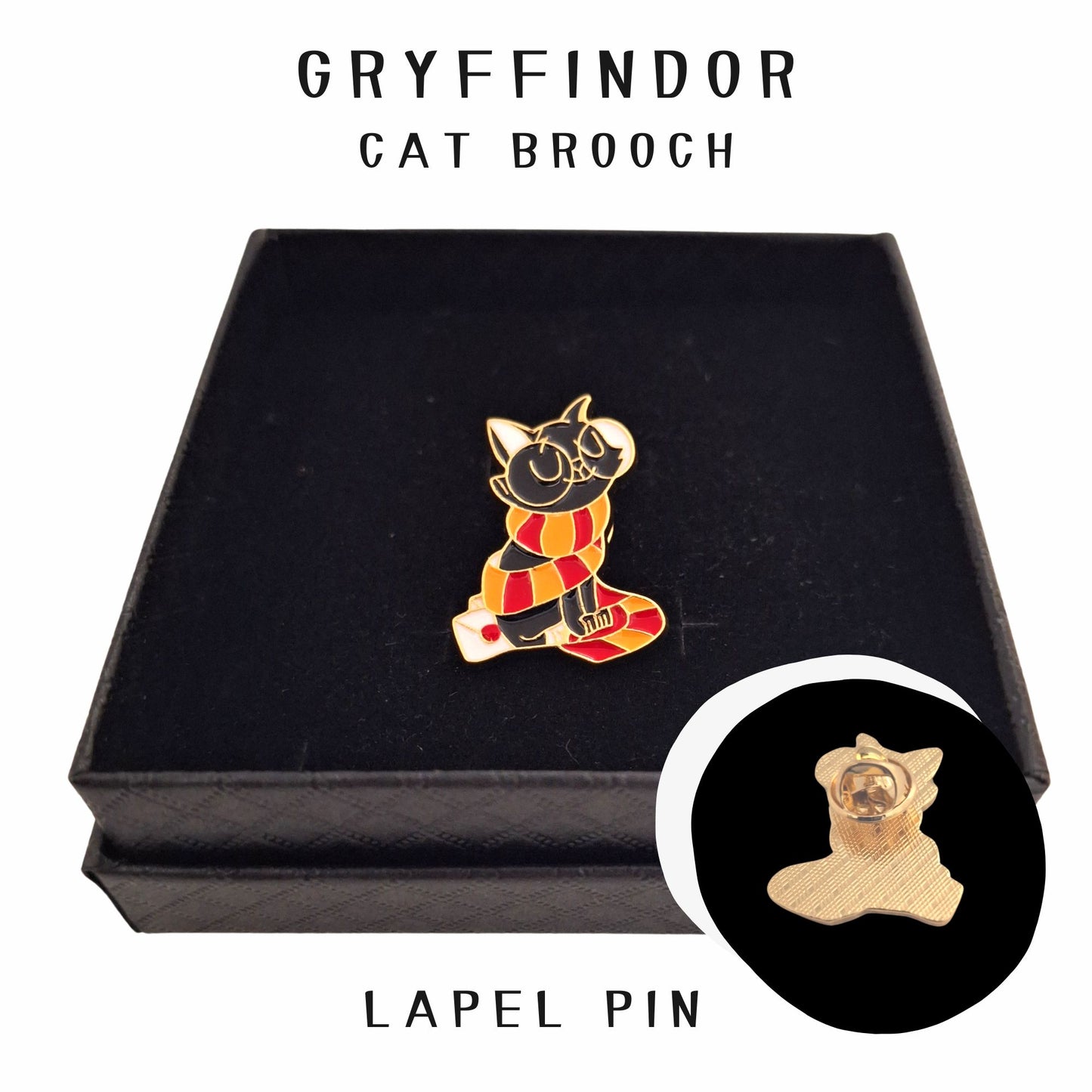 Fancymypin-Gryffindor magic cat enamel collar lapel pin