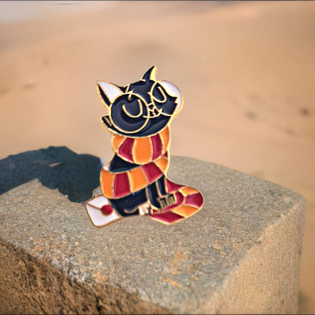 Fancymypin-Gryffindor magic cat enamel collar lapel pin