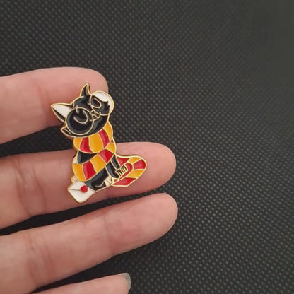 Fancymypin-Gryffindor magic cat enamel collar lapel pin