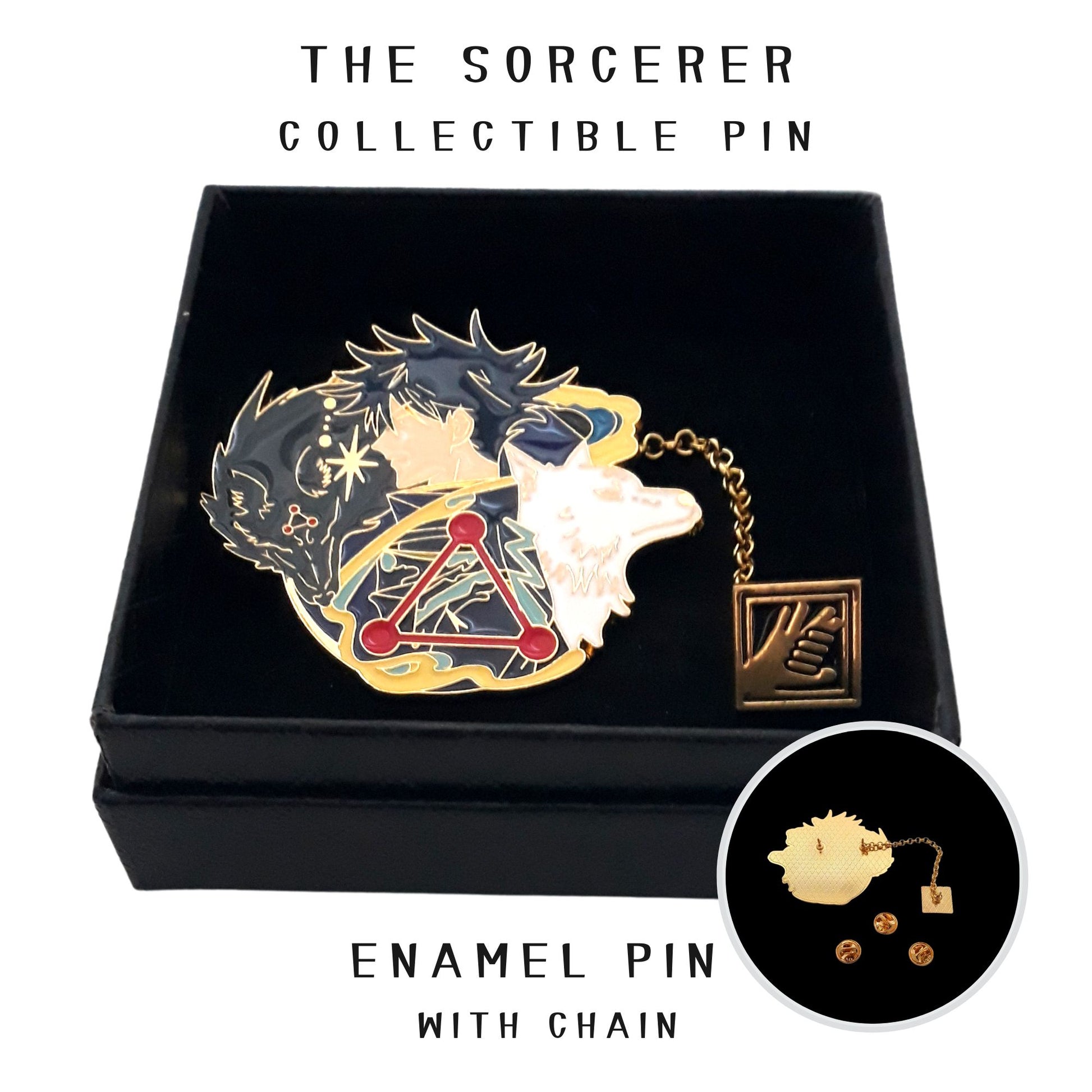 FANCYMYPIN - The Sorcerer Jujutsu Megumi Badge pin with chain