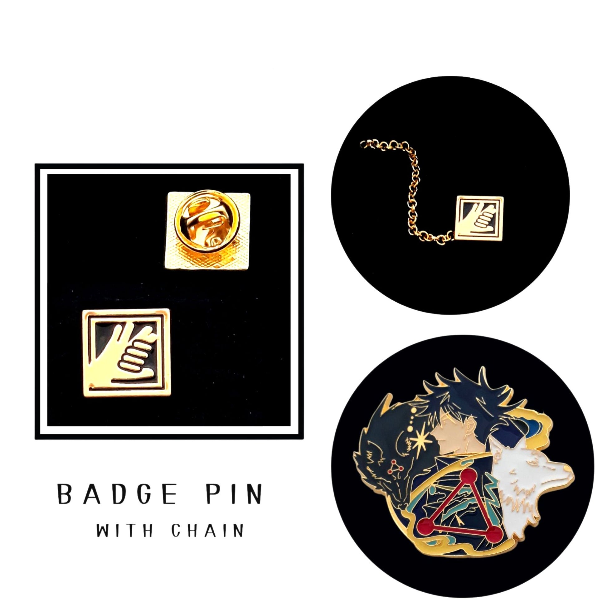 FANCYMYPIN - The Sorcerer Jujutsu Megumi Badge pin with chain